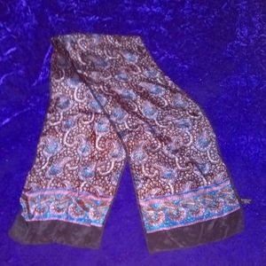 Scarf-15 The specialty House. black paisley 100% silk scarf